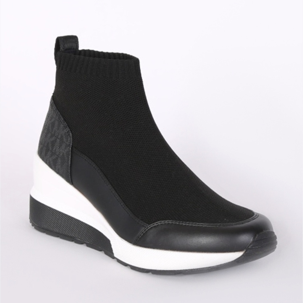 Michael Kors Black and White Sock-Style Sneakers